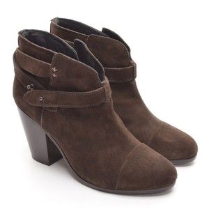 rag & bone Harrow $545 Heel Booties 39 / 8.5 Brown Suede Boots New in Box